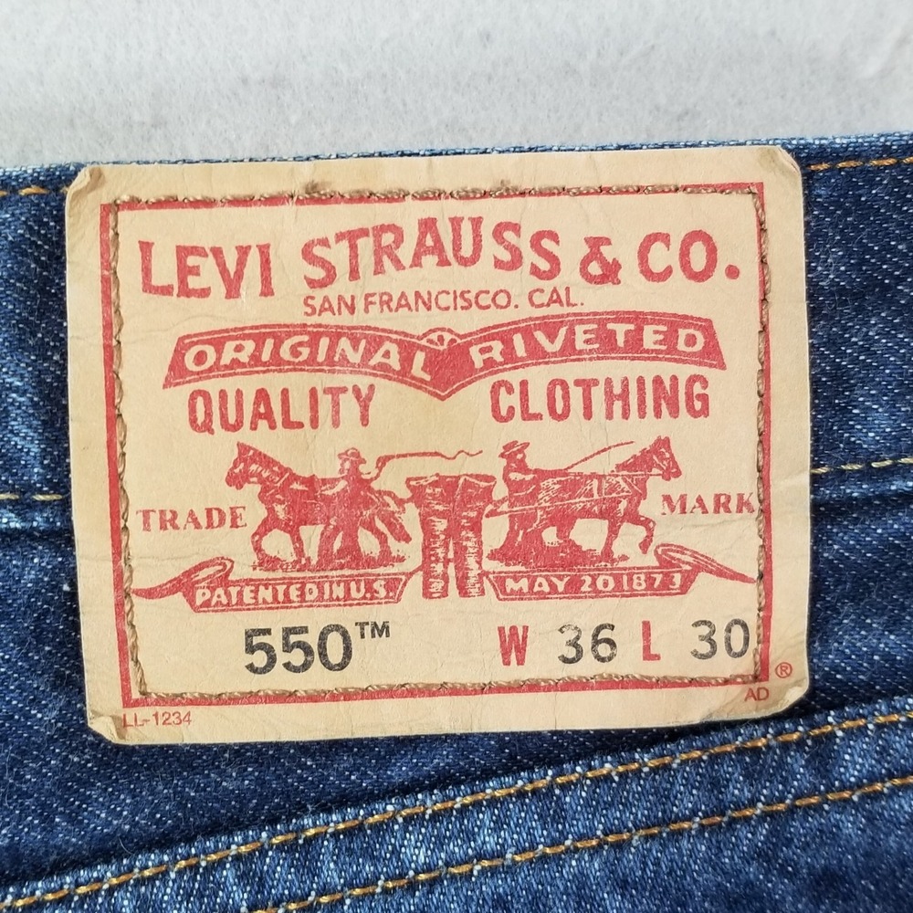 Levi's 550 jeans men's 36 x 30 relaxed fit blue denim pants retro American - Picture 10 of 12